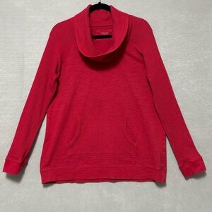 Sonoma Women’s Red Cowl Neck Sweater with Front Pocket